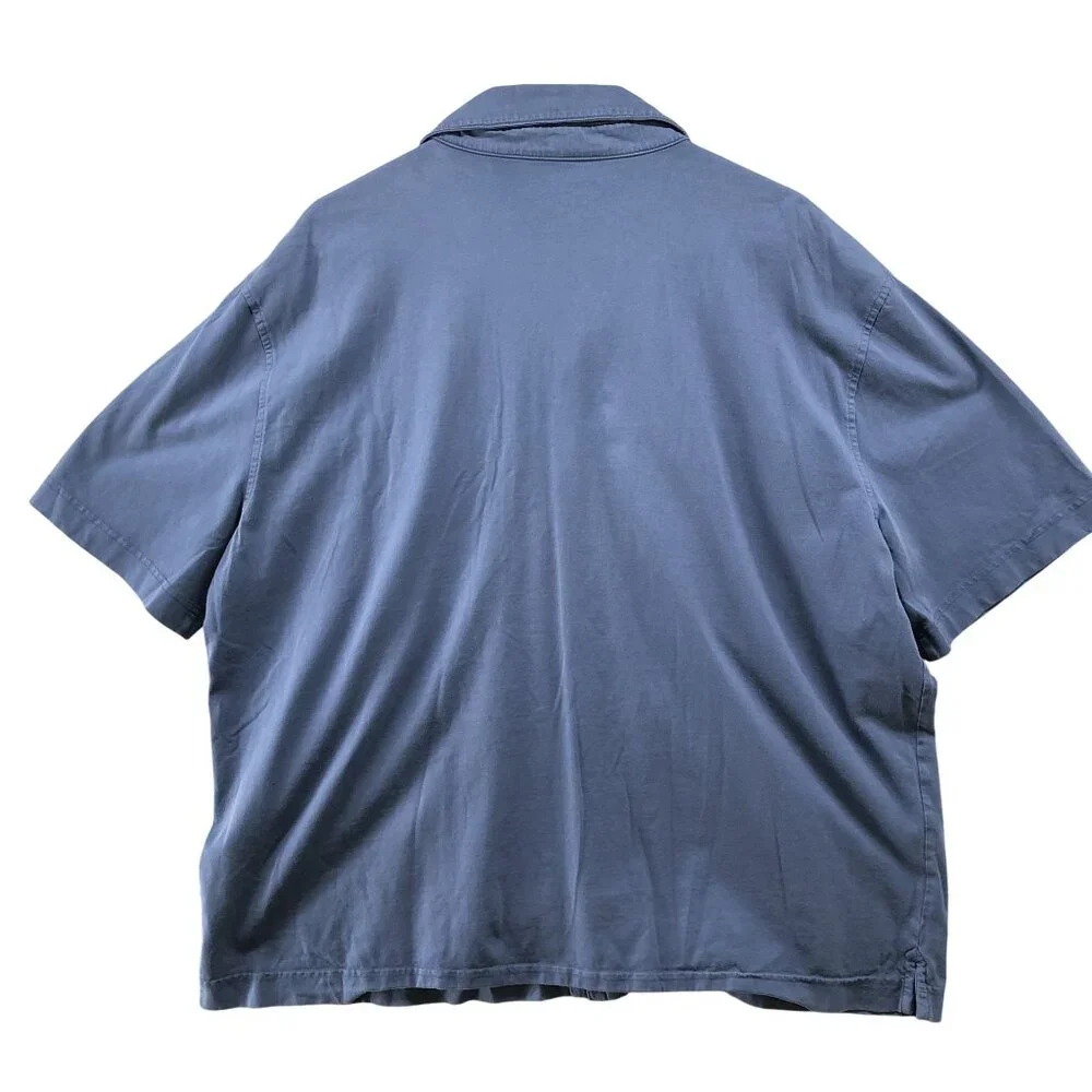Banana Republic Authentic Tee Mens XL Supima Cotton Blue Short Sleeve‎ Button